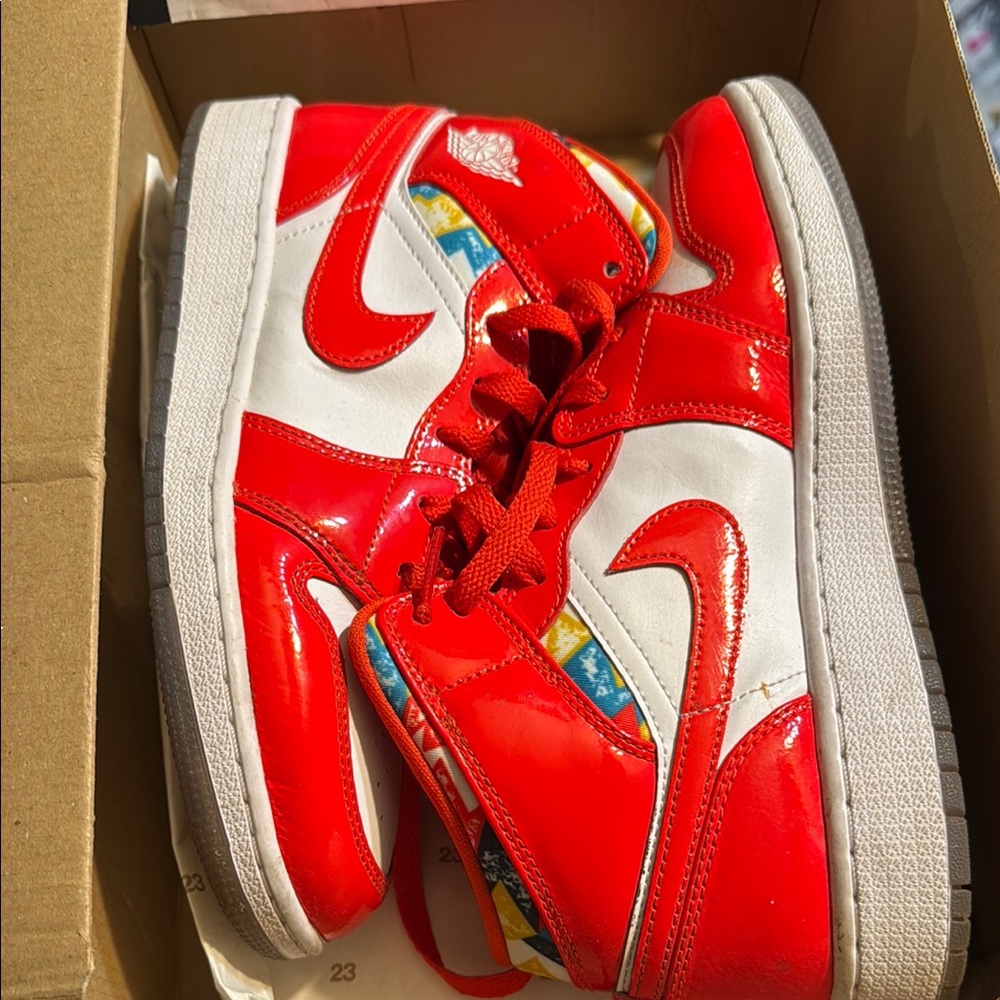 Kids Red and White Sneakers